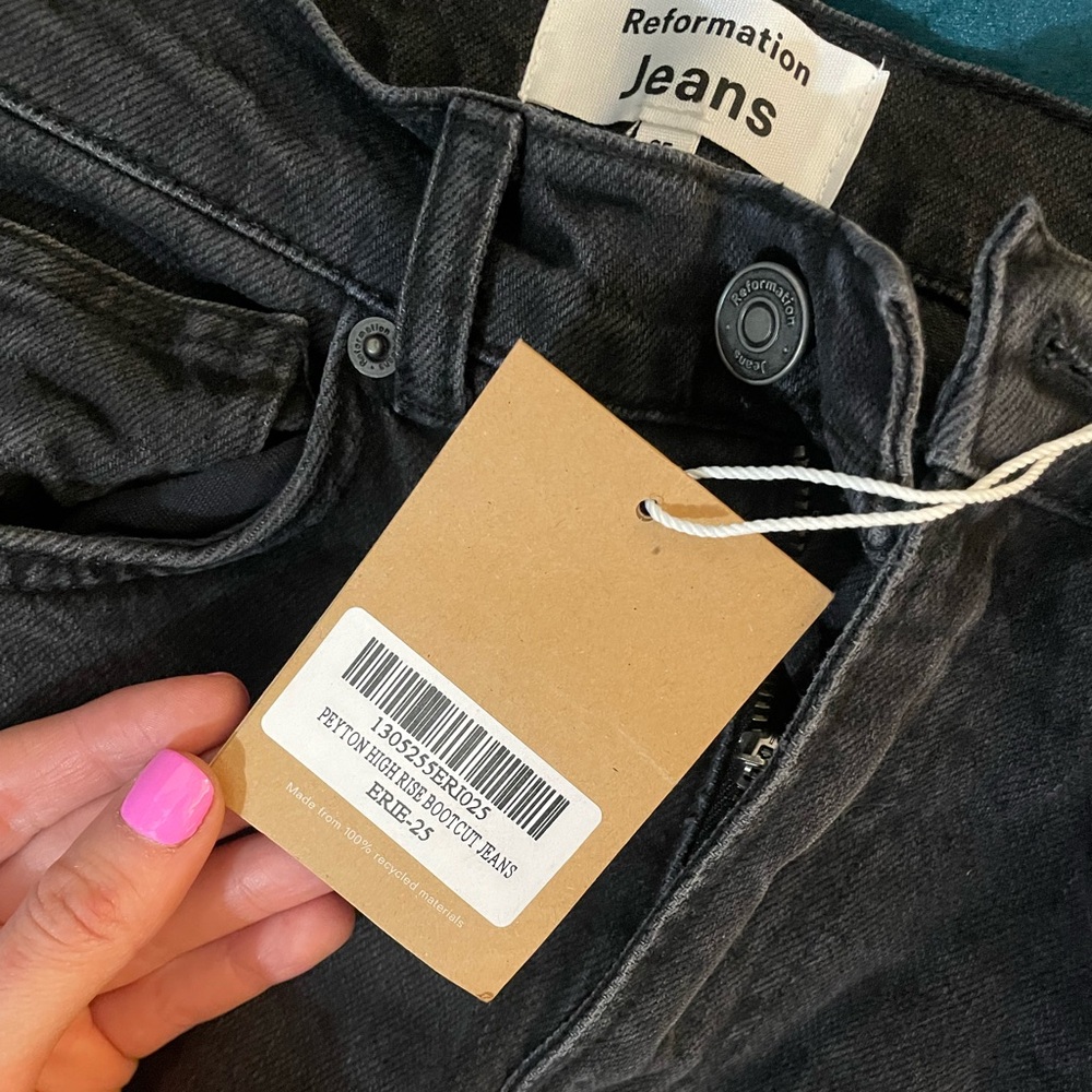 Reformation Peyton high rise bootcut jeans, Erie, size 25. New with tags!